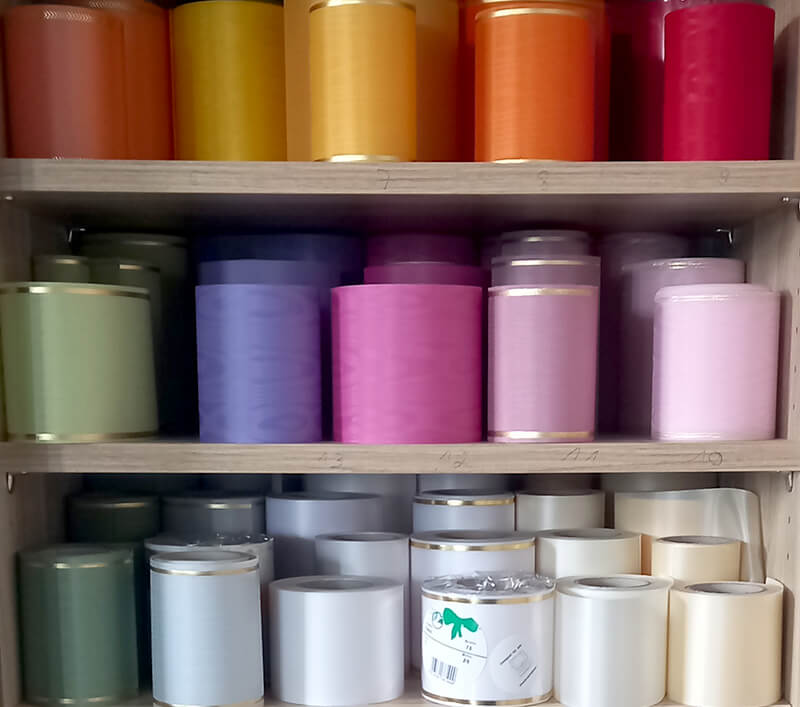 Druck von Kranzschleifen